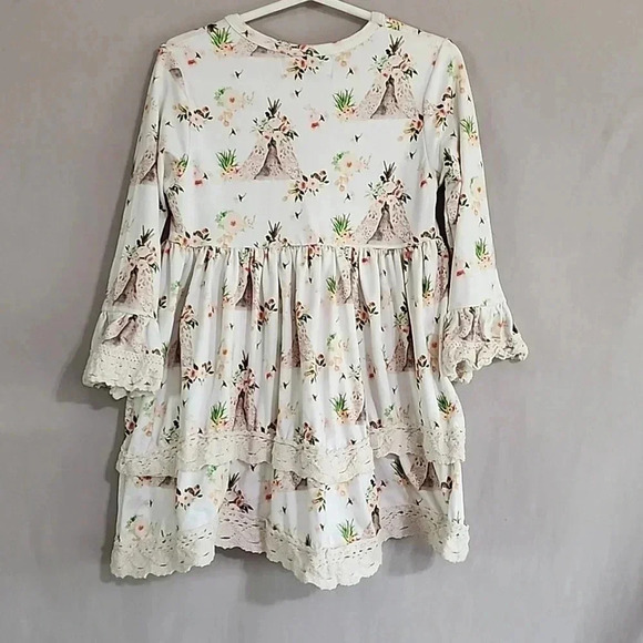 Girls Sassy Ruffles Boutique Dress with Crocheted Ruffles, Cream, Size 2T, EUC - Picture 3 of 8